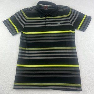 Tony Hawk Polo Shirt Boys Size XL 18-20 Yellow Black Grey Striped